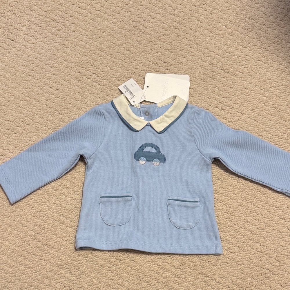 Mayoral Baby Boy's Blue Car Print Long Sleeve Top